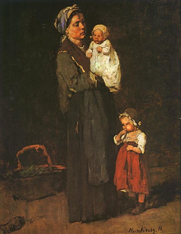 Mihaly Munkacsy Mother and Child  ddf Sweden oil painting art